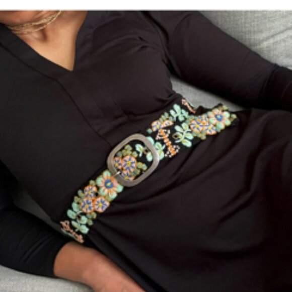 Jenny Krauss Anthropologie Wool Embroidered Belt Southwest Walkabout Small - Picture 10 of 10